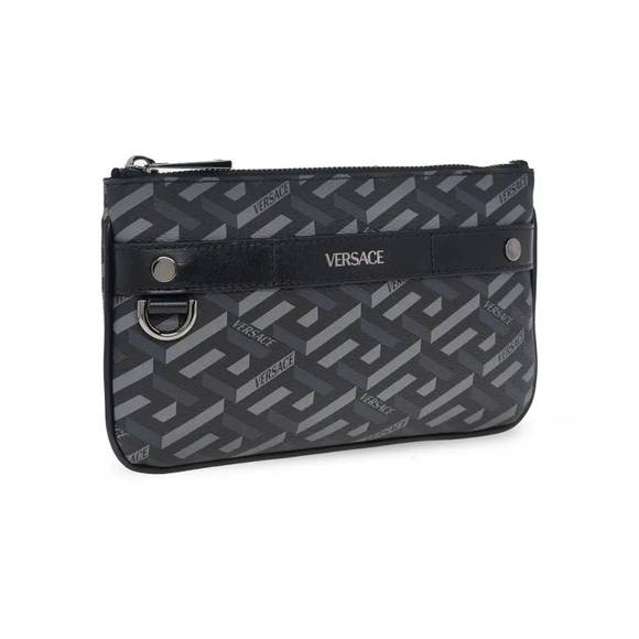 NWT Versace La Greca Signature Logo Rectangular Modular Small Pouch Bag 8”x4.75” - Picture 1 of 10